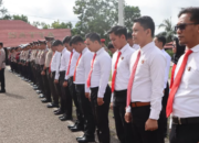 Polres Murung Raya Laksanakan Upacara Kenaikan Pangkat Puluhan Personel